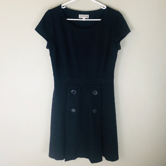 Nanette Lepore Dresses & Skirts - Nanette Lenore Navy Button Front Short Slv Dress 6